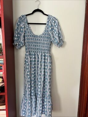 Hill House Home Louisa Nap Dress in Trailing Vine Blue
